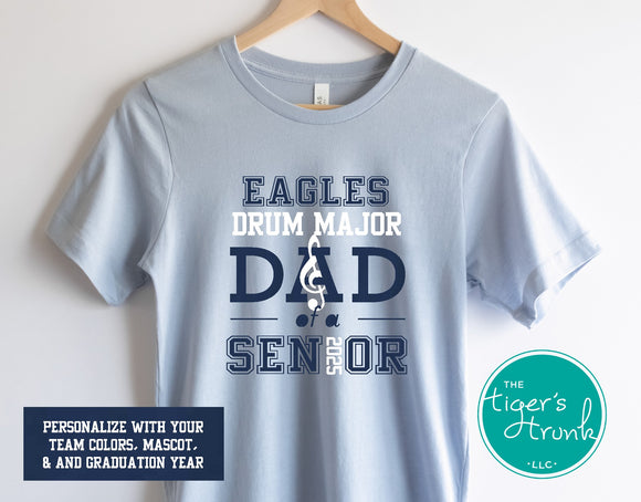 Band Shirt | Drum Major Dad | Mascot Shirt | Dad of a Senior | Class of 2025 | Short-Sleeve Shirt