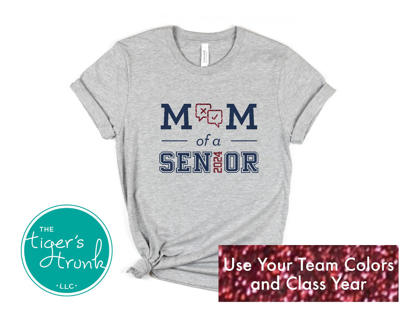 athletic gray debate team mom shirt personalized with school colors and senior graduation year