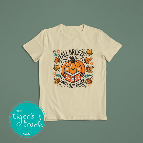 Fall Shirt | Bookish Graphic Tee | Fall Breeze and Cozy Reads | Short-Sleeve Shirt