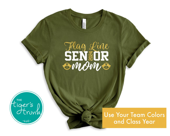 Senior Shirt | Band Shirt | Flag Line Shirt | Flag Line Senior Mom | Class of 2024 | Short-Sleeve Shirt