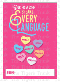 Our Friendship Speaks Every Language Valentine's Card