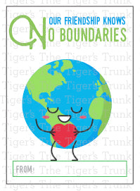 Our Friendship Knows No Boundaries Valentine's Card