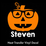 Halloween Decal | Pumpkin with Glasses | Heat Transfer Vinyl Decal