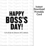 Boss' Day Card | Happy Boss's Day | Instant Download | Printable Card