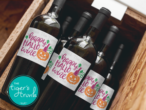 Halloween Wine Bottle Label | Hallowine | Instant Download | Printable Labels