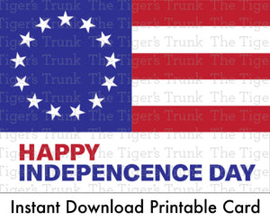 4th of July Card | Happy Independence Day | Instant Download | Printable Card
