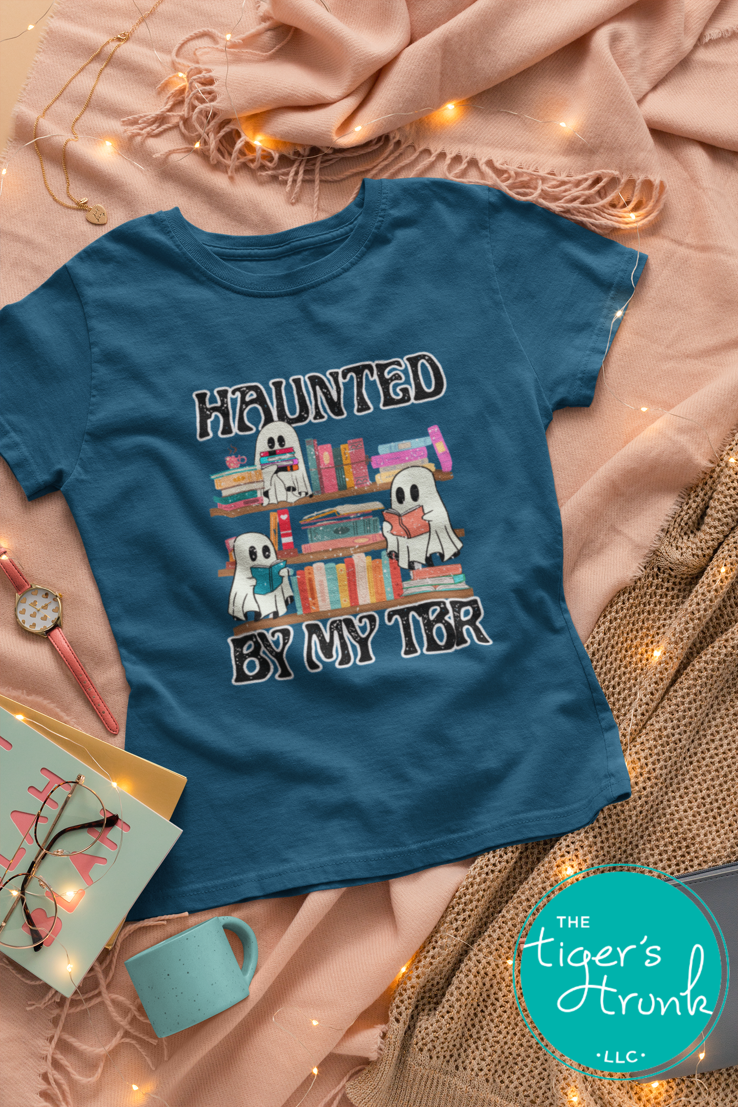 Halloween Shirt | Bookish Graphic Tee | Haunted By My TBR | Short-Sleeve Shirt