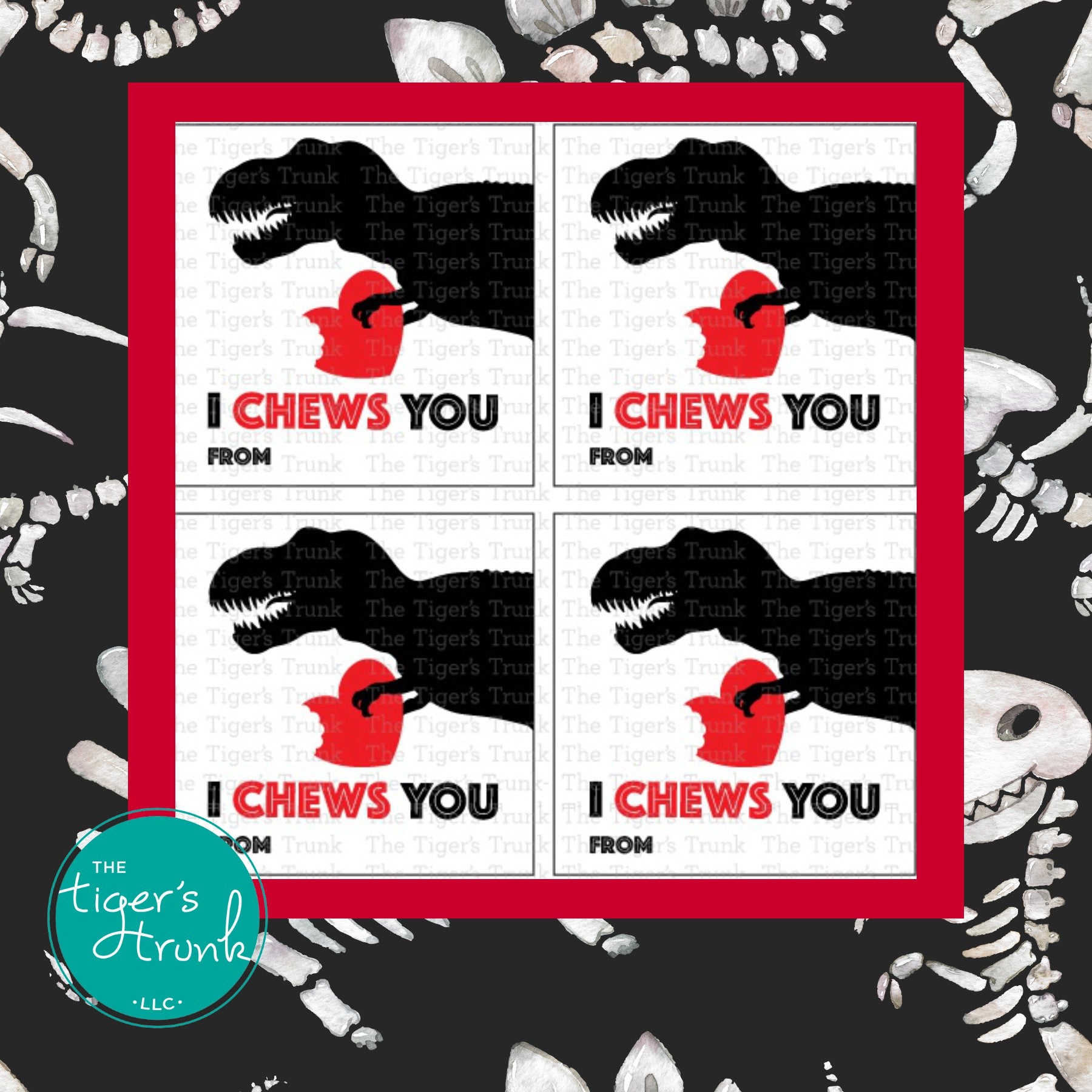 I Chews You Digital Printable Valentines Cards