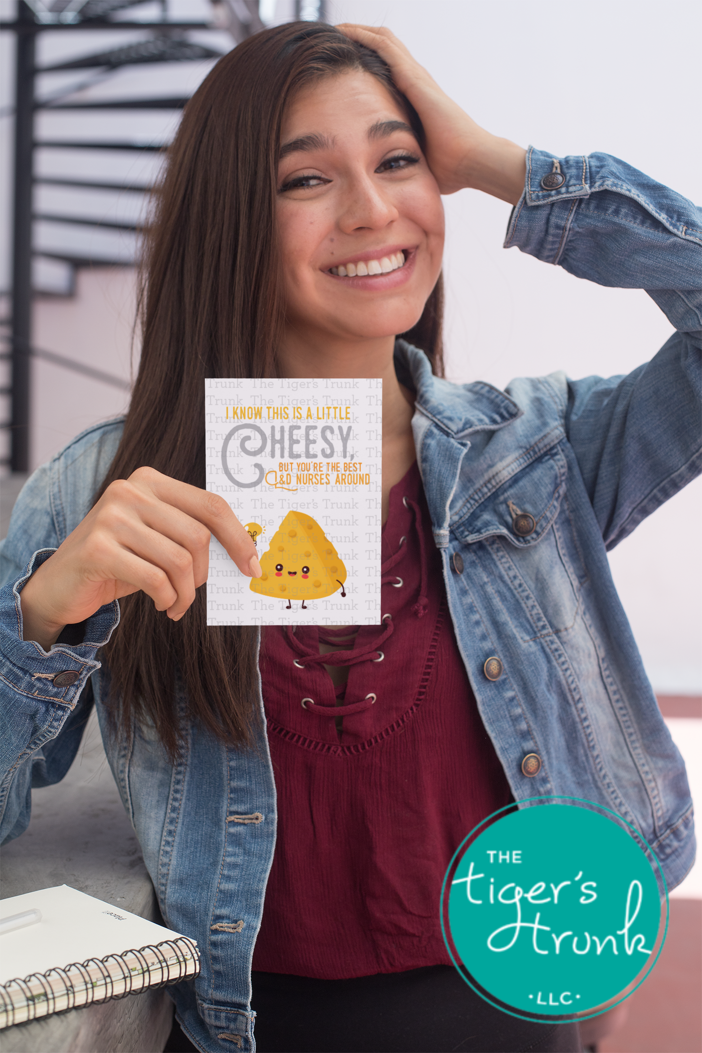 Printable card with cheese pun and the message "I Know This Is a Little Cheesy But You're the Best L&D Nurses Around," for nurse appreciation