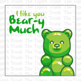 I Like You Bear-y Much Gummy Bear Party Favor Thank You Bag Tag