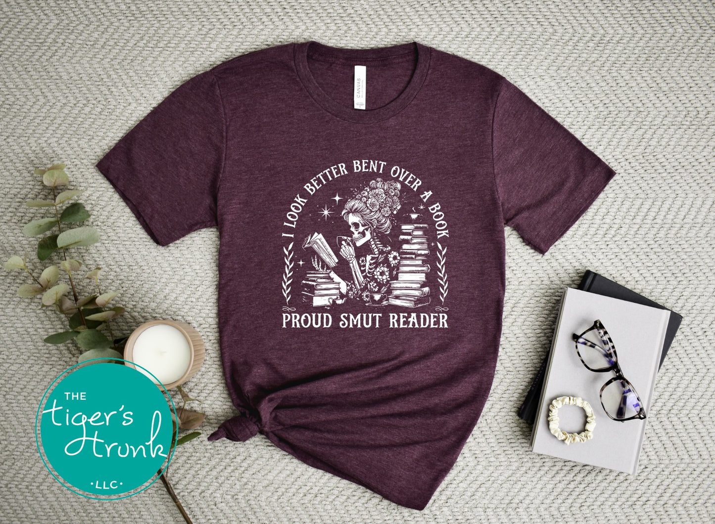 I Look Better Bent Over a Book shirt with proud smut reader graphic, funny romance book lover tee in long sleeve or short sleeve styles