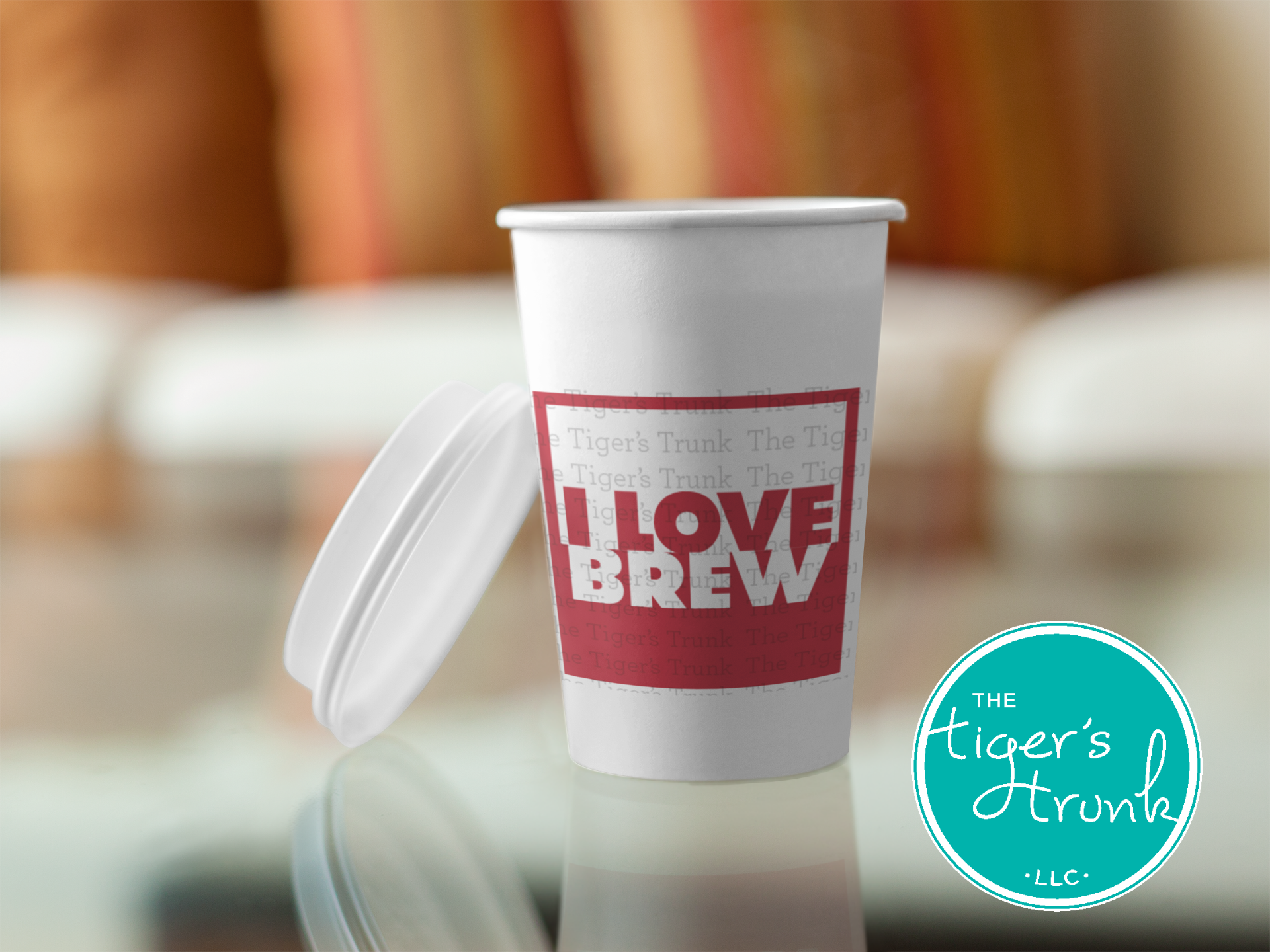 Printable beer or coffee cup label with the phrase "I Love Brew," ideal for Valentine’s, anniversaries, or special occasions.