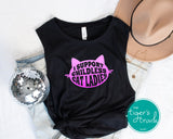 Vote Blue | Women's Rights Shirt | I Support Childless Cat Ladies | Muscle Tank Top