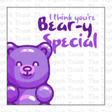 I Think You're Bear-y Special Gummy Bear Party Favor Thank You Bag Tag