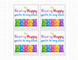 Back to School Card | Gift from Teacher to Students | I'm Bear-y Happy You're in My Class | Instant Download | Printable Card