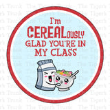 Back to School Card | Gift from Teacher to Students | I'm CEREALously Glad You're in My Class | Instant Download | Printable Card