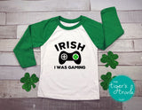 St. Patrick's Day Shirt | Irish I Was Gaming | Raglan Shirt