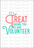 Volunteer Appreciation Week Card | It's a Treat Having You as Our Volunteer | Instant Download | Printable Card