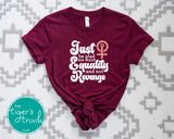 Equality Shirt | Women's Rights | Just Be Glad We Want Equality and Not Revenge | Short-Sleeve Shirt