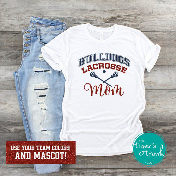 Lacrosse Shirt | Mascot Shirt | Lacrosse Mom | Short-Sleeve Shirt
