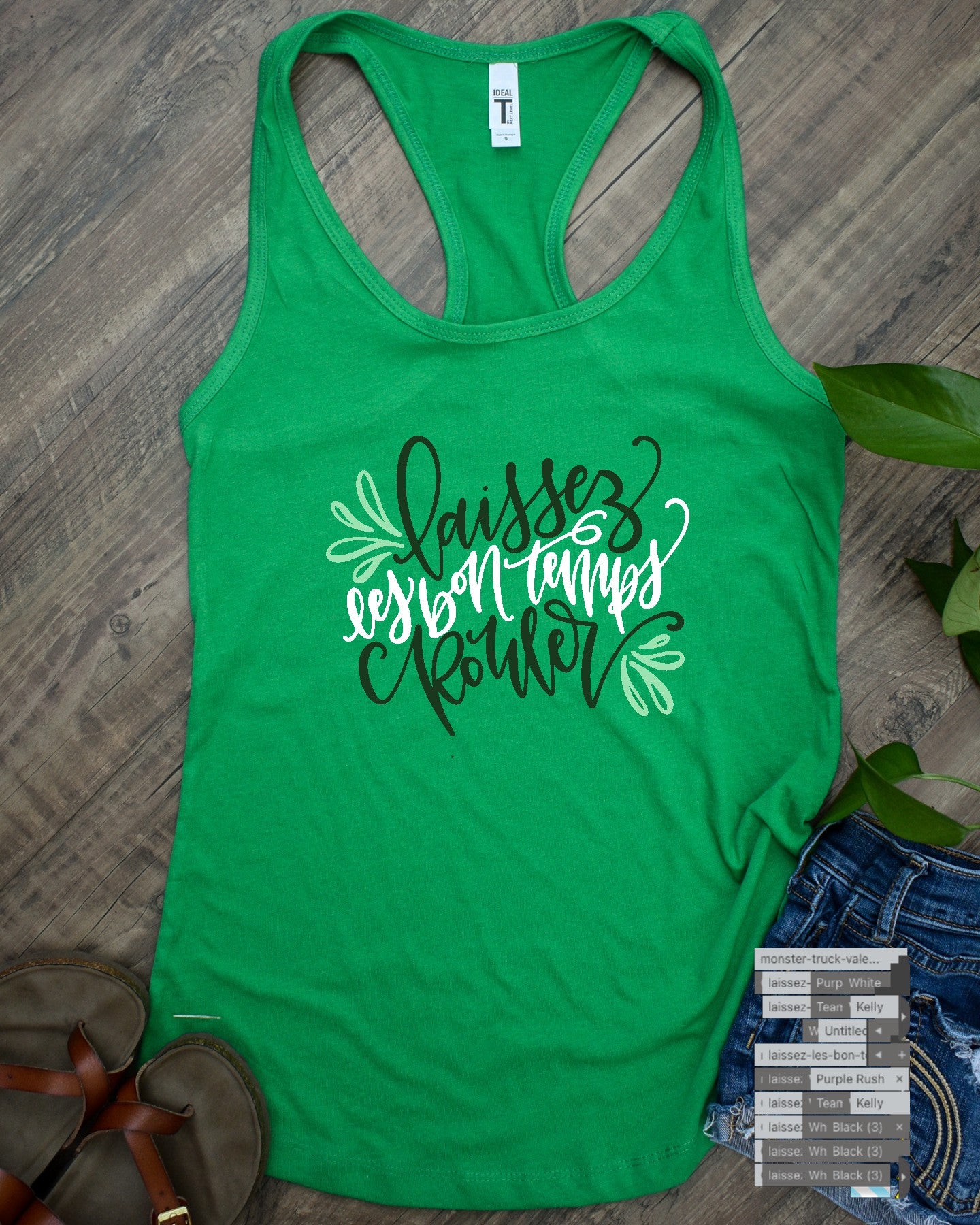 Mardi Gras racerback tank top with Laissez les Bon Temps Rouler design, perfect for parades, parties, and celebrations.