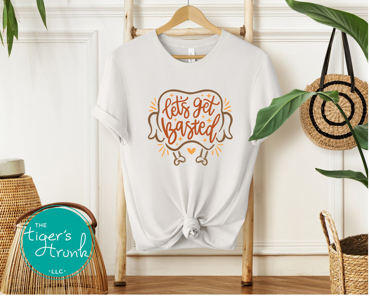 funny thanksgiving shirt lets get basted, retro turkey day tee, friendsgiving host gift, cozy fall holiday outfit