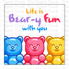 Bear-themed thank you tags with fun messages like "I'm Bear-y Glad We're Friends" and "You Are Bear-y Sweet," perfect for party favors.