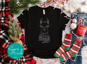 Christmas Shirt | Fa La La La Llama | Monochromatic Short-Sleeve Shirt
