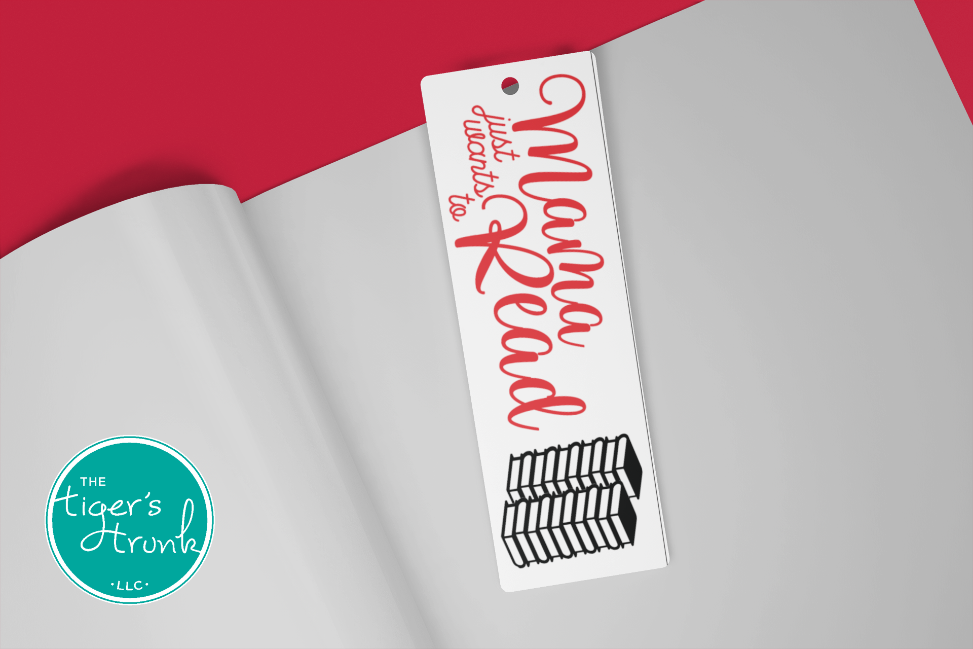 Printable Mama Just Wants to Read bookmarks, instant digital download with four bookmarks per page for reading moms and book lovers.