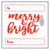 Holiday Gift Tags | Merry and Bright | Instant Download | Printable Tags