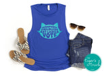 Vote Blue | Women's Rights Shirt | Miserable Childless Cat Ladies Vote | Muscle Tank Top