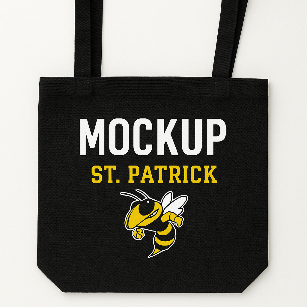 Black Canvas Tote Bag Mockup PNG