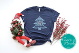 Christmas Shirt | Monogrammed Christmas Tree | Monochromatic Short-Sleeve Shirt