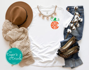 Fall Shirt | Monogrammed Pumpkin | Short-Sleeve Shirt