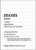 Mother's Day Card | Mom Noun | Instant Download | Printable Card