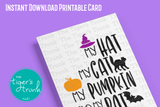 Halloween Card | My Hat, My Cat, My Pumpkin and My Bat | Instant Download | Printable Card