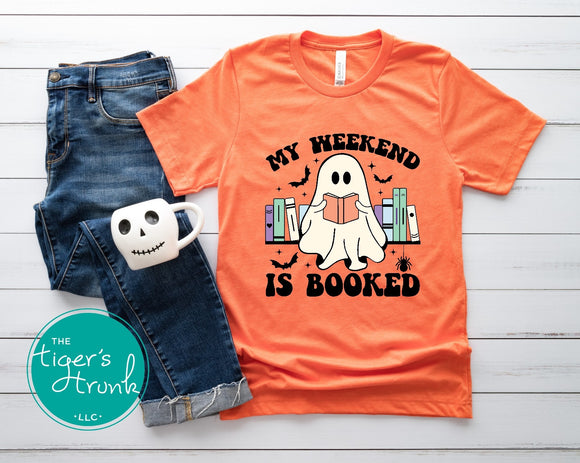 Halloween Shirt | Bookish Graphic Tee | My Weekend is BOOked | Short-Sleeve Shirt