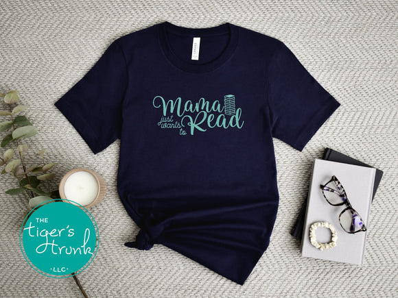 WHOLESALE and EMPLOYEES | The Burrow Bookstore | Mama Wants to Read | Short-Sleeve T-Shirt | Leeds, AL