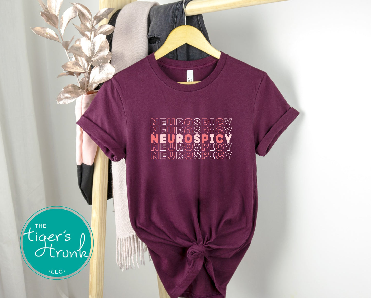 Graphic t-shirt with the word "Neurospicy," bold design celebrating neurodivergent identity and brain pride