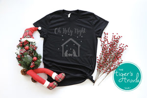 Christmas Shirt | Oh Holy Night | Monochromatic Short-Sleeve Shirt