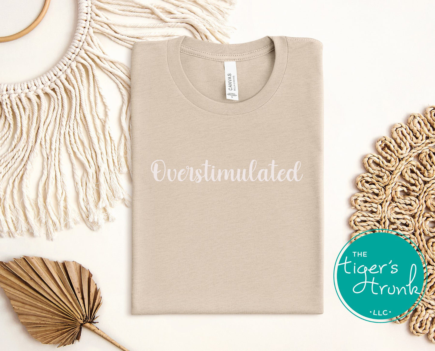 Tan color overstimulated minimalist shirt