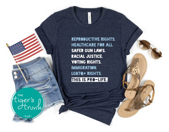 Patriotic Shirt | Independence Day | 4th of July | Human Rights Shirt | This is Pro-Life | Short-Sleeve Shirt