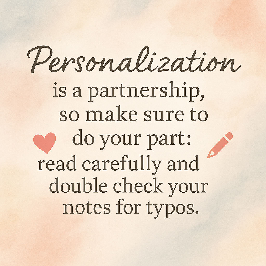 Text on a gradient background about the importance of personalization and accuracy.