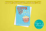 Administrative Professional's Day Card | Poppin' By to Tell You Thank You for All You Do | Instant Download | Printable Card