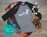 Halloween Shirt | Happy Halloweenie | 3/4-Sleeve Raglan Shirt