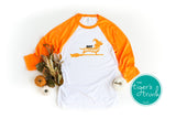 Halloween Shirt | Happy Halloweenie | 3/4-Sleeve Raglan Shirt