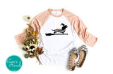 Halloween Shirt | Happy Halloweenie | 3/4-Sleeve Raglan Shirt