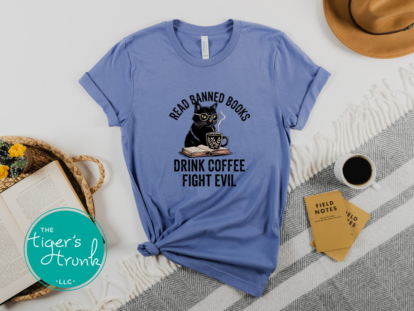 EMPLOYEES ONLY Read Banned Books Drink Coffee Fight Evil Shirt