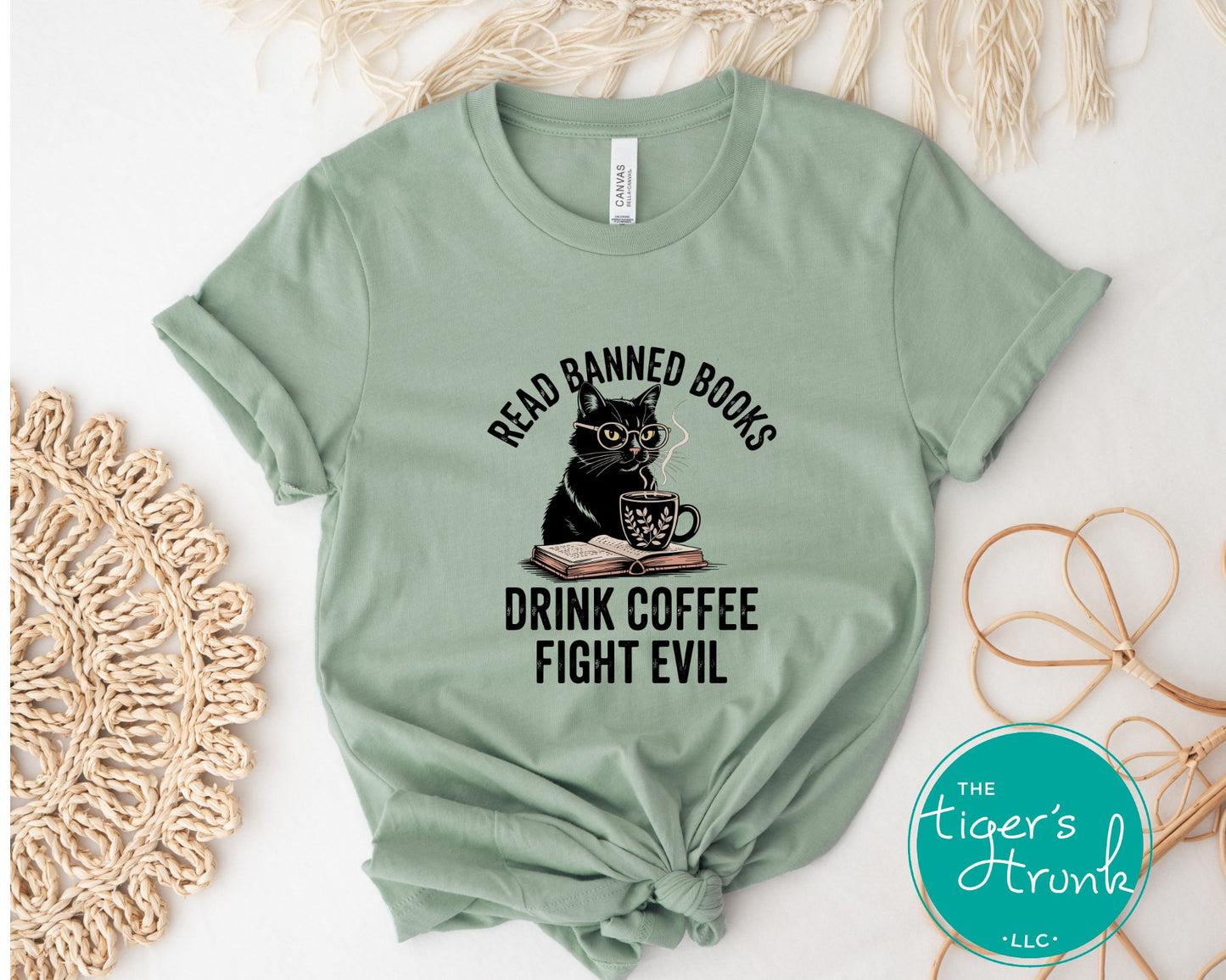 EMPLOYEES ONLY Read Banned Books Drink Coffee Fight Evil Shirt