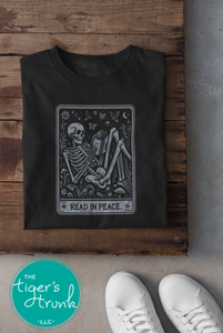 Halloween Shirt | Bookish Graphic Tee | Read in Peace | Short-Sleeve Shirt